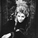 Movie Actress Kim Novak with Siamese Cat During Filming of 