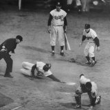 Action During a Game Between the Brooklyn Dodgers and the Milwaukee Braves at Ebbet's Field