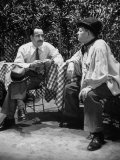 Author William Saroyan Talking to Actor Bobby Clark During Rehearsal of 