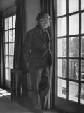 Author Somerset Maugham Gazing Out French Window onto Patio, at Home