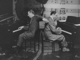 Composers and Band Leaders Stan Kenton and Duke Ellington, Playing Dual Pianos on Cbs TV Show