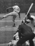Dodger Don Newcombe Leaning with His Arm Cocked Back for the Pitch
