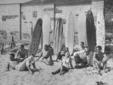 16 Yr. Old Surfer Kathy Kohner, with Her Friends
