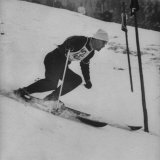 Austrian Skier Toni Sailer Competing During the Winter Olympics