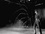 Actor Guy Williams Practicing Using a Whip for His Role as Zorro