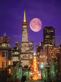 Moon Over Transamerica Building, San Francisco, CA