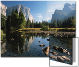Valley View of El Capitan, Cathedral Rock, Merced River in Yosemite National Park, California, USA