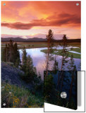 Yellowstone River Meandering Through Hayden Valley at Sunset, Yellowstone National Park, USA