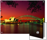 Opera House and Harbour Bridge at Sunset, from Macquaries Point, Sydney, New South Wales, Australia