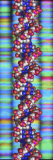 Dna Molecular Model in Front of a Multicolored Dna Gel Profile