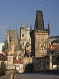 Charles Bridge, Little Quarter Bridge Tower and Church of St. Nicholas, Prague, Czech Republic