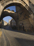 Cobblestone Walkway from Charles Bridge Through Little Quarter Bridge Tower, Prague, Czech Republic