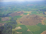 Volcanic Vents, Agricultural Fields, and Meandering River Near Rexburg, Idaho, USA