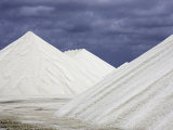 Mountains of Salt at the Salt Flats of Pekelmeer, Bonaire, Caribbean