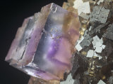 Fluorite Crystal (Caf2) on Sphalerite, Minerva Mine, Illinois, USA