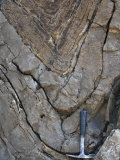 Buy Close-Up of an Upright Syncline in Limestone, with a Geology Pick for Scale. Montana, USA at AllPosters.com