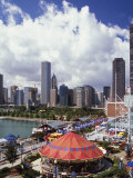 Chicago Skyline from Above Navy Pier, Chicago, Illinois