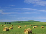 Hay Bales and Rolling Hills of Palouse Farm Country in Eastern Washington, USA
