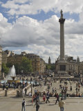 Nelsons Column in Trafalgar Square, with Big Ben in Distance, London, England, United Kingdom