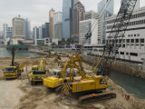 Land Reclamation Project under Way in Central, Hong Kong Island, Hong Kong, China