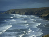 Buy Tin Mining Chimneys and Ocean Surf, Porthtowan, Cornwall, England, United Kingdom, Europe at AllPosters.com
