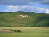 White Horse Dating from 1812 Carved in Chalk on Milk Hill, Marlborough Downs, Wiltshire, England