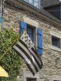 Breton Flag in the Old Walled Town of Concarneau, Southern Finistere, Brittany, France, Europe