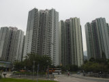 Huge Residential Apartment Blocks in the Town of Tung Chung, Lantau Island, Hong Kong, China