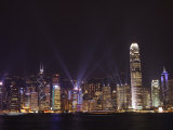 Nightly Sound and Light Show over Hong Kong Island Skyline, Hong Kong, China