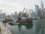 Land Reclamation Project under Way in Central, Hong Kong Island, Hong Kong, China