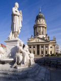 Schiller Monument and French Cathedral, Gendarmenmarkt, Berlin, Germany, Europe