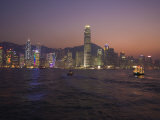 Hong Kong Island Skyline and Victoria Harbour at Dusk, Hong Kong, China