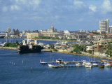Jetties, Harbour and Skyline of the City of Cartagena in Colombia, South America