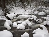 Buy Snow-Covered Boulders and Flowing Creek, Glacier Creek, Rocky Mountain National Park, Colorado, USA at AllPosters.com
