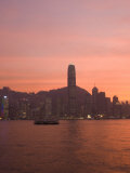 Two Ifc Building and Central, Hong Kong Island Skyline at Dusk, Hong Kong, China