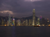 Hong Kong Island Skyline at Dusk, Hong Kong, China