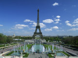 Eiffel Tower with Water Fountains, Paris, France, Europe