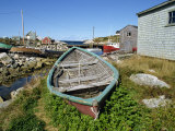 Buy Small Boat on Land in the Lobster Fishing Community, Peggys Cove, Nova Scotia, Canada at AllPosters.com