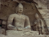 Buy Stone Carved Buddha and Bodhisattva, Cave No.20, Yun Kang Caves, UNESCO World Heritage Site, China at AllPosters.com