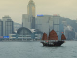 One of the Last Remaining Chinese Sailing Junks on Victoria Harbour, Hong Kong, China