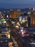 Neon Lights of the The Strip at Night, Las Vegas, Nevada, United States of America, North America