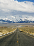 Never Ending Straight Road on US Route 50, the Loneliest Road in America, Nevada, USA