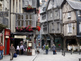 Half Timbered Houses in the Old Town of Dinan, Brittany, France, Europe