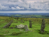 Stone Row at Stall Moor, Dartmoor National Park, Devon, England, United Kingdom, Europe