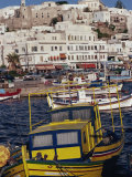 Fishing Boats in the Harbour, Naxos, Cyclades Islands, Greek Islands, Greece