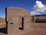 Gate of the Sun at the Site of Tiahuanaco, Lake Titicaca, in Bolivia
