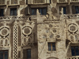 Architectural Detail of a Decorated House in the Old City Area of Sana, Yemen, Middle East