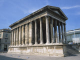 Maison Carree Temple in the Town of Nimes, in Languedoc Roussillon, France, Europe