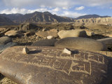 Close Up of Traditional Carved Prayer Stones on a Prayer Wall, Alchi, Ladakh, India