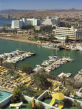 Aerial View over the Marina, with Arid Hills in Background, at Eilat, Israel, Middle East